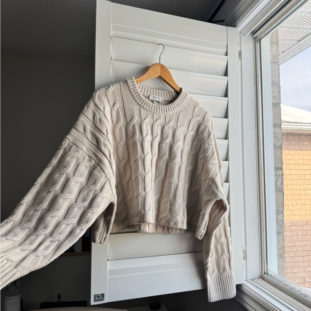 Babaton Textured Knit Sweater in Cream